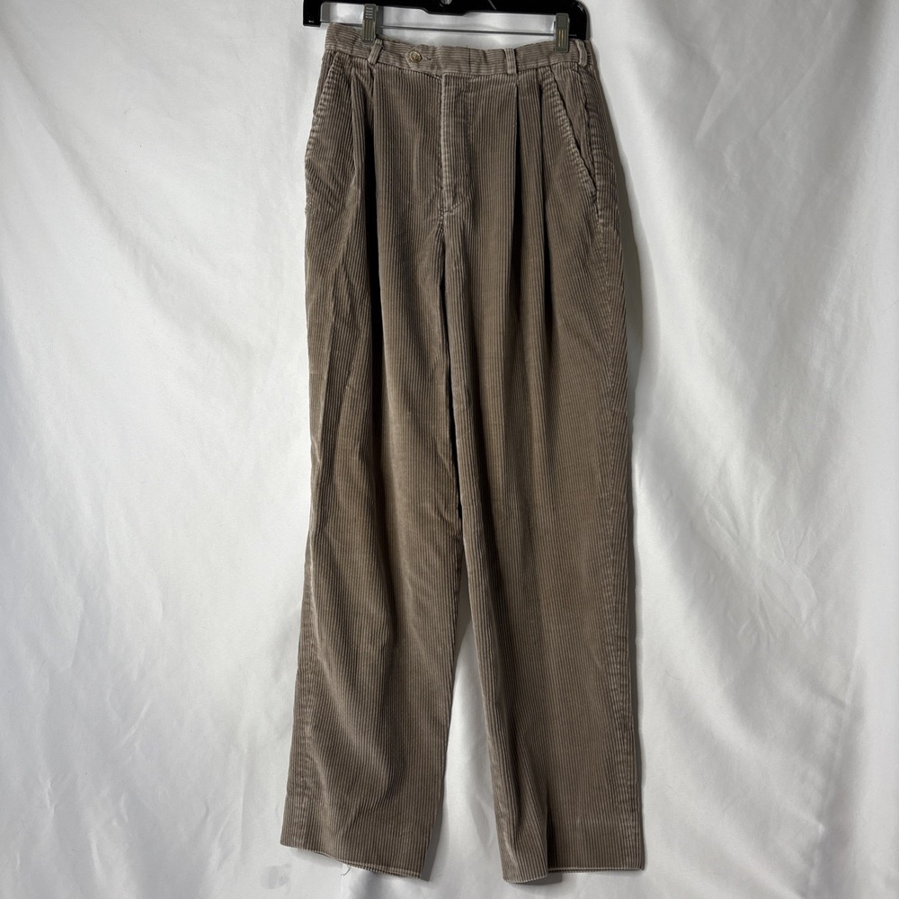 VTG TALBOTS David Brooks Women's 8 Corduroy Cotton Pants Beige 24x27" Read